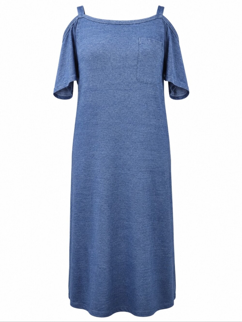 CLOTH‎ & STONE | Anthropologie Cold Shoulder 100% Cotton Blue Maxi Dress | M